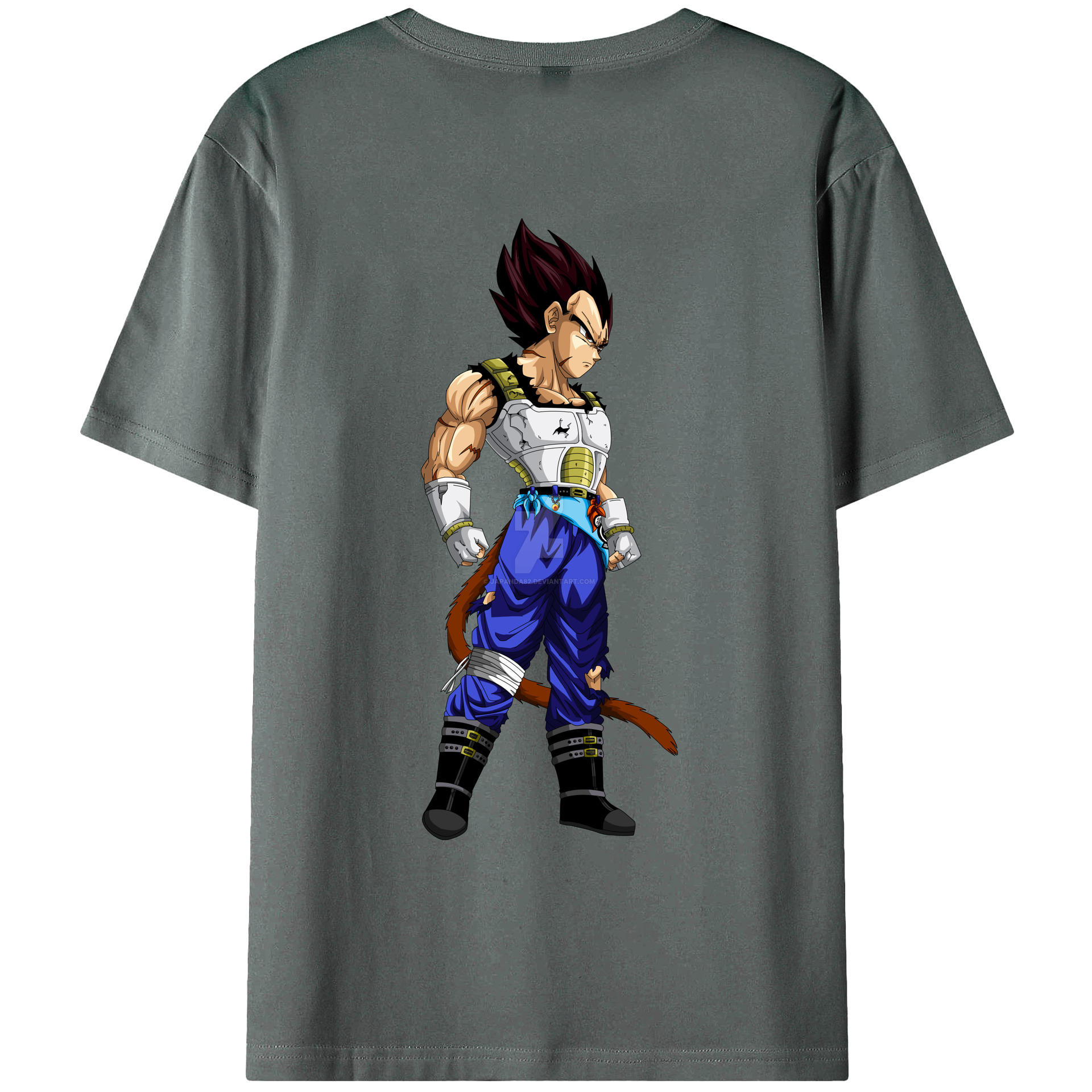 （画像用） ドラゴンボール ベジータ四世（Bejīta Yonsei）DRAGON BALL Vegeta IV 綿100％ メンズ半袖Tシャツ（バックプリント） 通気性